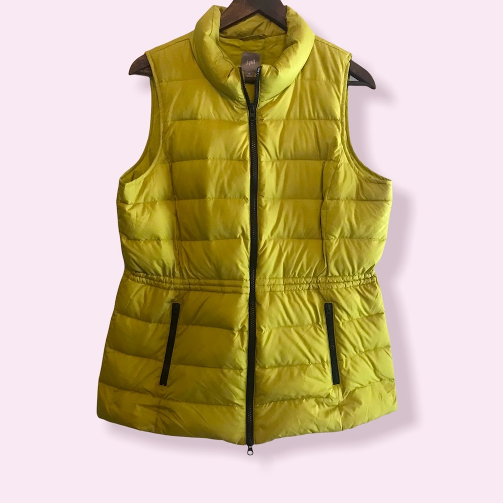 J. Jill Lime Green Quilted Puffer Vest